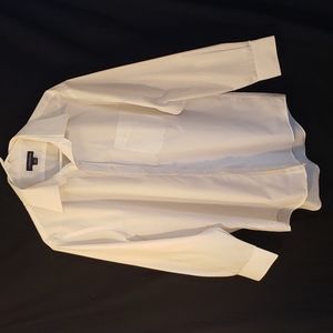 Lands' End Men's White Straight Collar 16.5x32-33 Dress Shirt